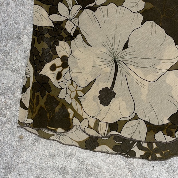 Midi floral green/brown skirt - Picture 3 of 3